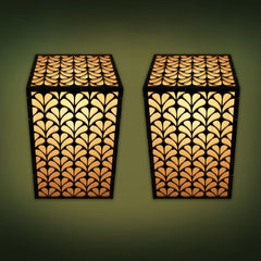 Premium Wooden Wall Lamp Pendant Light Modern Lamp Set Of 2 Pc