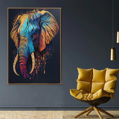 Abstract Elephant Wall Decor - Modern Colorful Wildlife Art