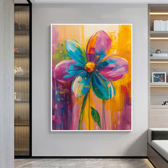 Original Butterfly and Flower Painting on Canvas, Large Abstract Minimalist Red Floral Landscapes Wall Art Modern Living Room Home Decor Online