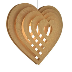 Modern Design Heart Shape Wooden Ceiling Lamp For Home Decoration Living Room
