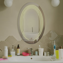 Hexagon Shaped Fairy Barbie Girl Design Led Bathroom Wall Mirror
