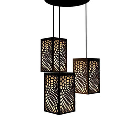 Circle Pattern Wooden Modern Lamp Hanging Ceiling Light For Home Decoration Living Room