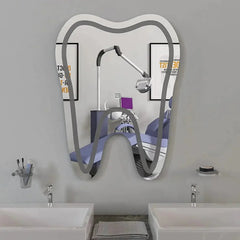 Tooth Shaped Decorative Led Mirror For Dentist Office