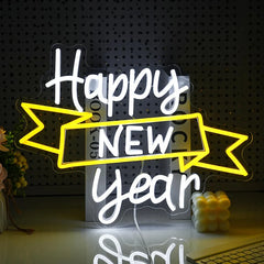 Happy New Year Neon Sign for Wall Decor - Design