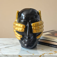 Human face Statue, Thinker Sculptures, Abstract Art Ornament, Modern Aesthetic Figurine Decoration, Suitable for Home Living Room Bedroom Office Shelf Table Desk Bookshelf Decor