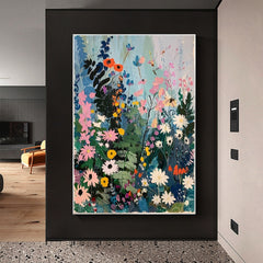 Abstract Blossom Floral Painting on Canvas, Original Large 3D Textured Flower Wall Art Custom Modern Fashion Living Room Bedroom Decor Online