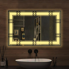 Rectangular Shaped Fairy Girl Design Led Bathroom Wall Mirror