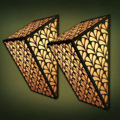 Premium Wooden Wall Lamp Pendant Light Modern Lamp Set Of 2 Pc
