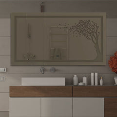 The Autumn Tree Led Rectangular Shape Bathroom Mirror