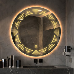 Infinity Round Pattern Shaped Led Bathroom Wall Mirror