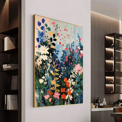 Abstract Blossom Tree Painting on Canvas, Original Large 3D Textured Flower Wall Art Custom Modern Trendy Fashion Living Room Home Decor Online