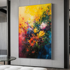 Original Floral Painting on Canvas, Large Abstract 3D Textured Blossom Flower Wall Art Custom Modern Fashion Living Room Home Decor Online