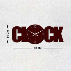 Clock Text Shape Designer Wooden Wall Clock