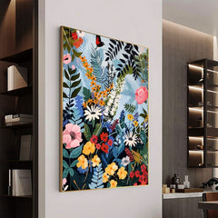 Original Blossom Tree Painting on Canvas, Large Abstract 3D Textured Blue Floral Wall Art Custom Modern Fashion Living Room Home Decor Online