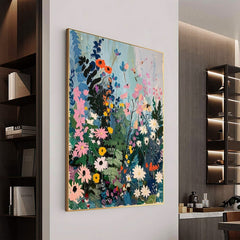 Abstract Blossom Floral Painting on Canvas, Original Large 3D Textured Flower Wall Art Custom Modern Fashion Living Room Bedroom Decor Online