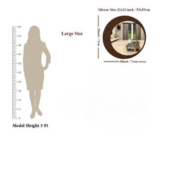 Minimalistic Round Shape Wooden Wall Mirror