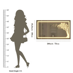 The Autumn Tree Led Rectangular Shape Bathroom Mirror