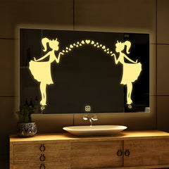 Minimalistic Designer Pattern Led Bathroom Wall Mirror