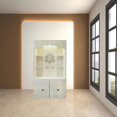 Luxury Om & Lotus Design Pooja Mandir