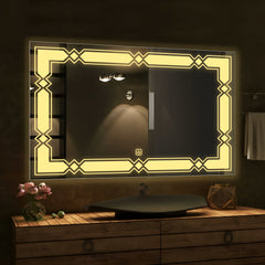 Rectangular Shaped Fairy Girl Design Led Bathroom Wall Mirror