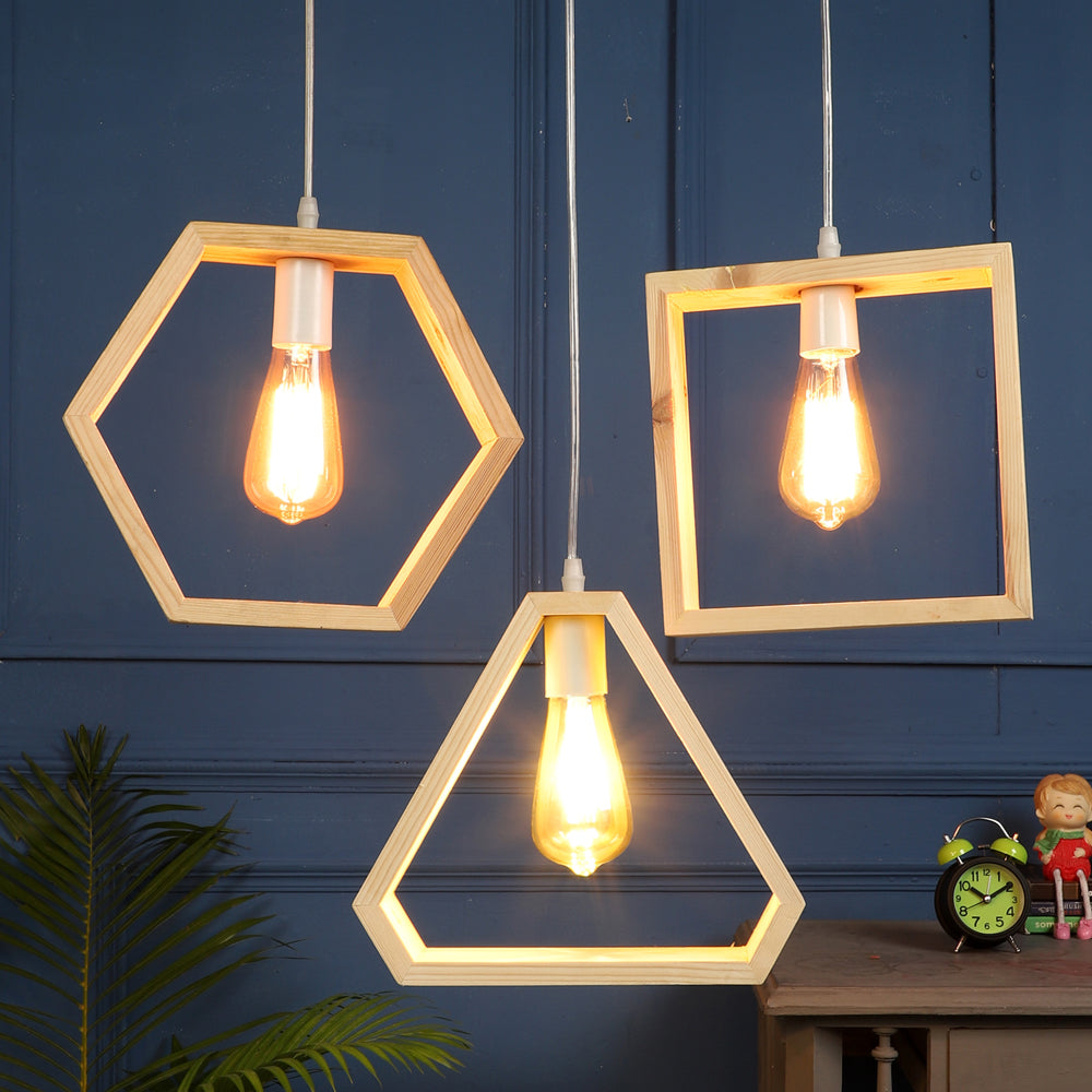 Geometrical Shape Design Hanging Light Modern Look Ceiling Lamp For Home Decoration Living Room