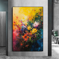 Original Floral Painting on Canvas, Large Abstract 3D Textured Blossom Flower Wall Art Custom Modern Fashion Living Room Home Decor Online