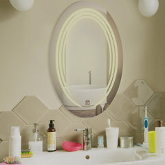 Hexagon Shaped Fairy Barbie Girl Design Led Bathroom Wall Mirror