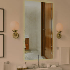 Chic Minimalist Rectangular Bathroom Mirror With Led