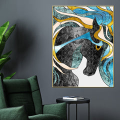 Elegant Hair Of The Black Unicorn Cotton Canvas Wall Painting