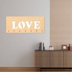 Love Text Unique Design Wall-Mounted Key Holder for Home Wall