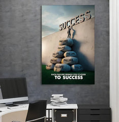 Inspirational Office Wall Decor - Modern Achievement Mindset Print