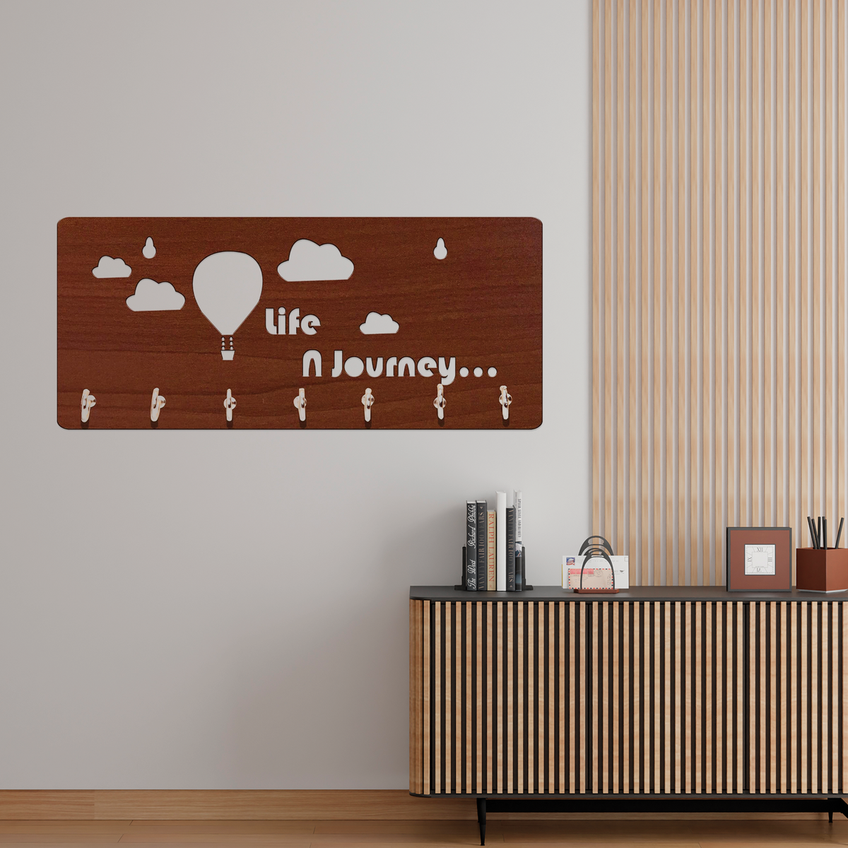 Life A Journey Unique Design Wall-Mounted Key Holder for Home Wall