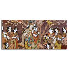 Radha Krishna Rasleela Large Canvas Wall Painting