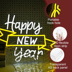 Happy New Year Neon Sign for Wall Decor - Design