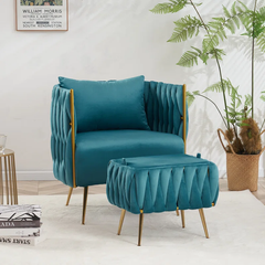 Teal Vegan Accent Chair