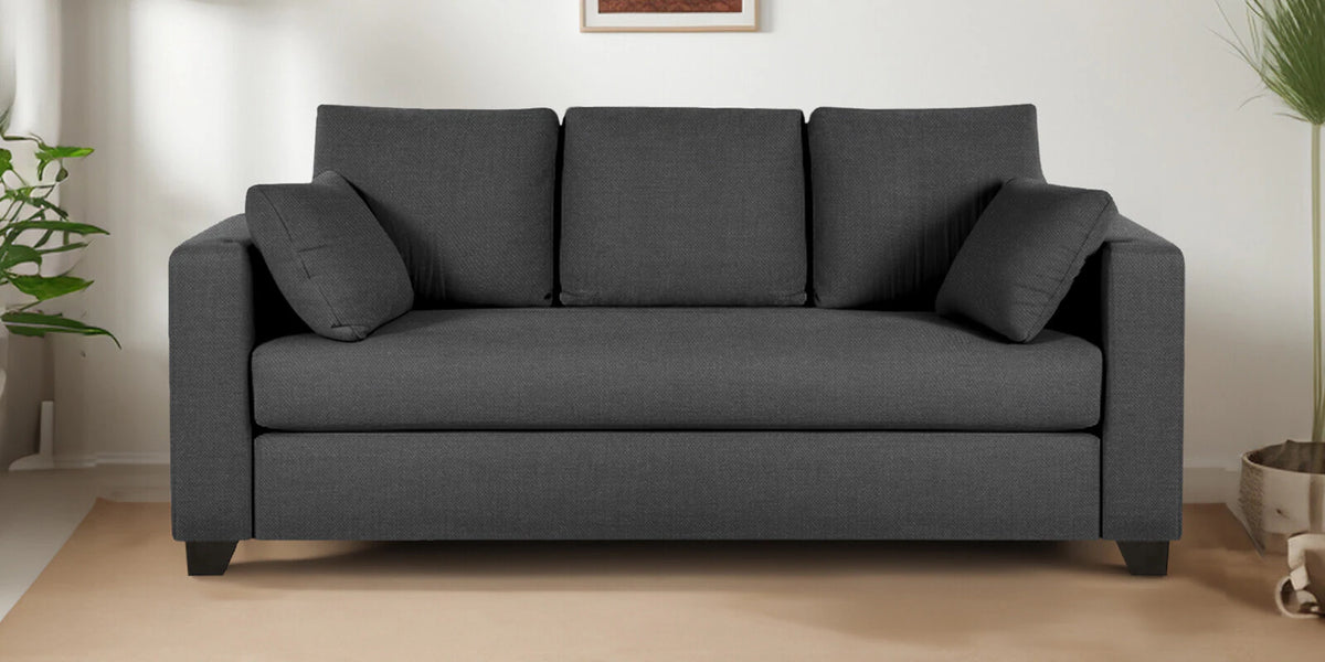 Luxury Grey 3 Seater Velvet Sofa for Living Room