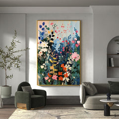 Abstract Blossom Tree Painting on Canvas, Original Large 3D Textured Flower Wall Art Custom Modern Trendy Fashion Living Room Home Decor Online