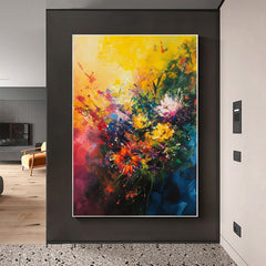 Original Floral Painting on Canvas, Large Abstract 3D Textured Blossom Flower Wall Art Custom Modern Fashion Living Room Home Decor Online