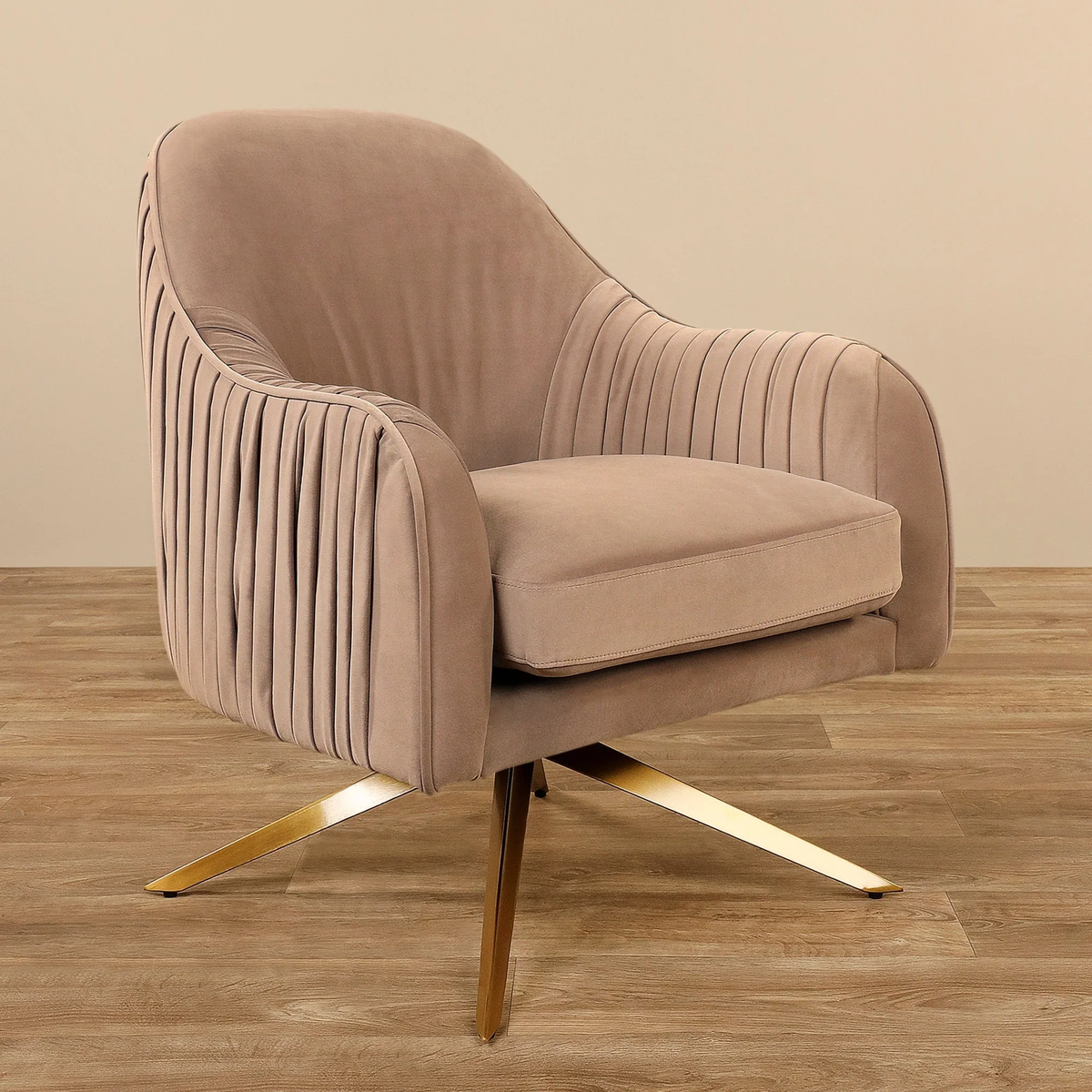 Light Brown Gladden Revolving Accent Chair