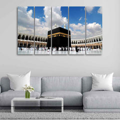 Beautiful Islamic Makka Madina Wall Paintings & Wall Art – 5 Panel Sets