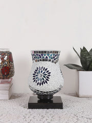 Mosaic Glass Table Lamp with wood Square Black Base (NM01)