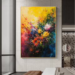 Original Floral Painting on Canvas, Large Abstract 3D Textured Blossom Flower Wall Art Custom Modern Fashion Living Room Home Decor Online