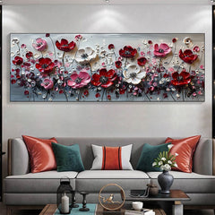 Abstract Flower Landscape Painting on Canvas Large Wall Art, Original Texture Floral Wall Art, Modern Bedroom Wall Decor Handmade Gift Online