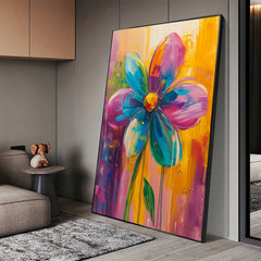 Original Butterfly and Flower Painting on Canvas, Large Abstract Minimalist Red Floral Landscapes Wall Art Modern Living Room Home Decor Online