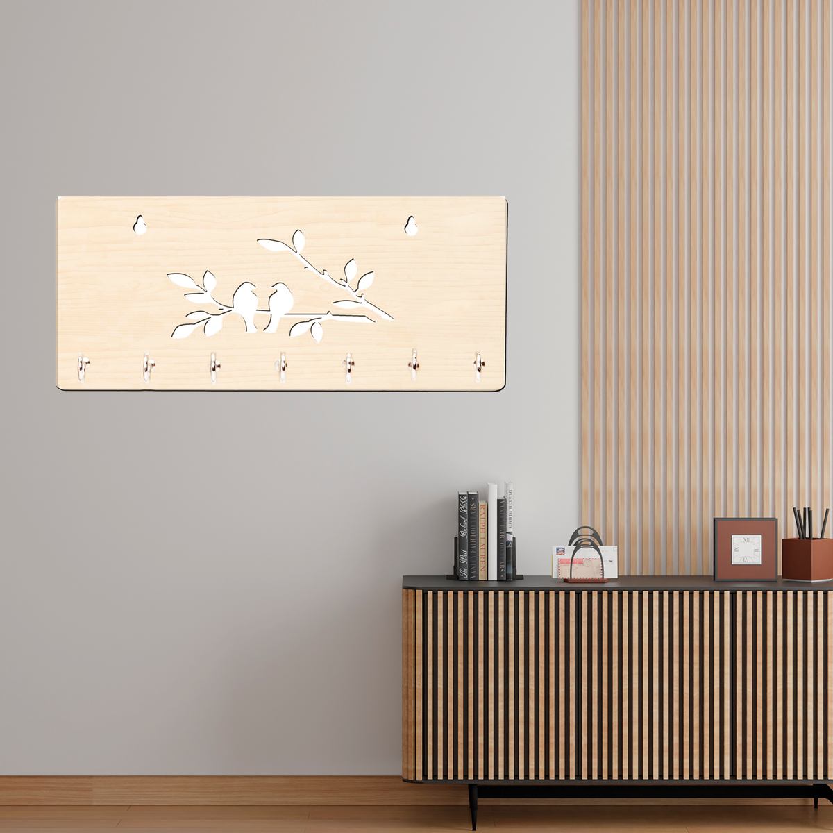 Birlds on Branches Unique Design Wall-Mounted Key Holder for Home Wall