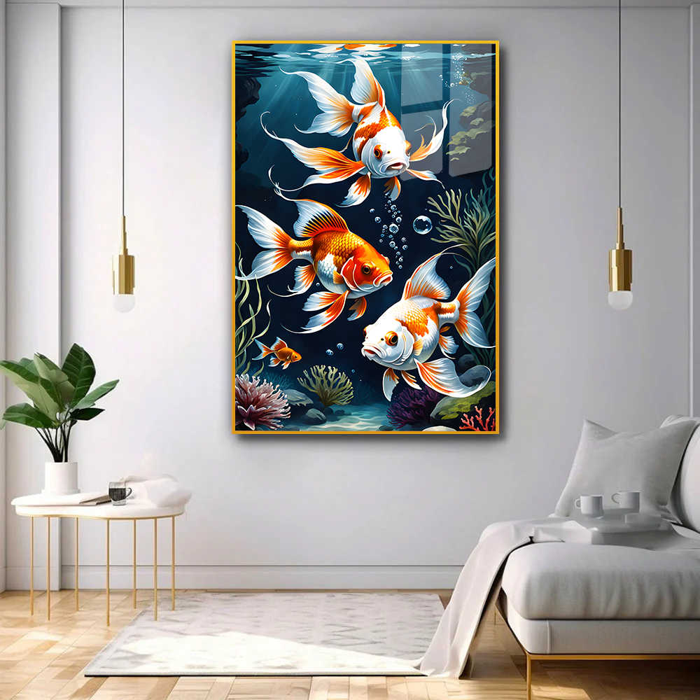 Soft-Toned Fish Acrylic Wall Paintings & Arts