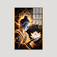 Stunning Lord Gautam Buddha Canvas Printed Acrylic Wall Paintings & Art for Living Room, Office
