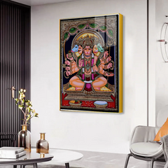 Colorful Devotion Panchmukhi Hanuman Ji Acrylic Wall Paintings and Art