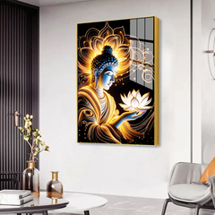 Stunning Lord Gautam Buddha Canvas Printed Acrylic Wall Paintings & Art for Living Room, Office