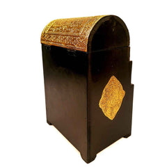 Vintage Jewelry Box Brass | Wooden Chest With 5 Drawers